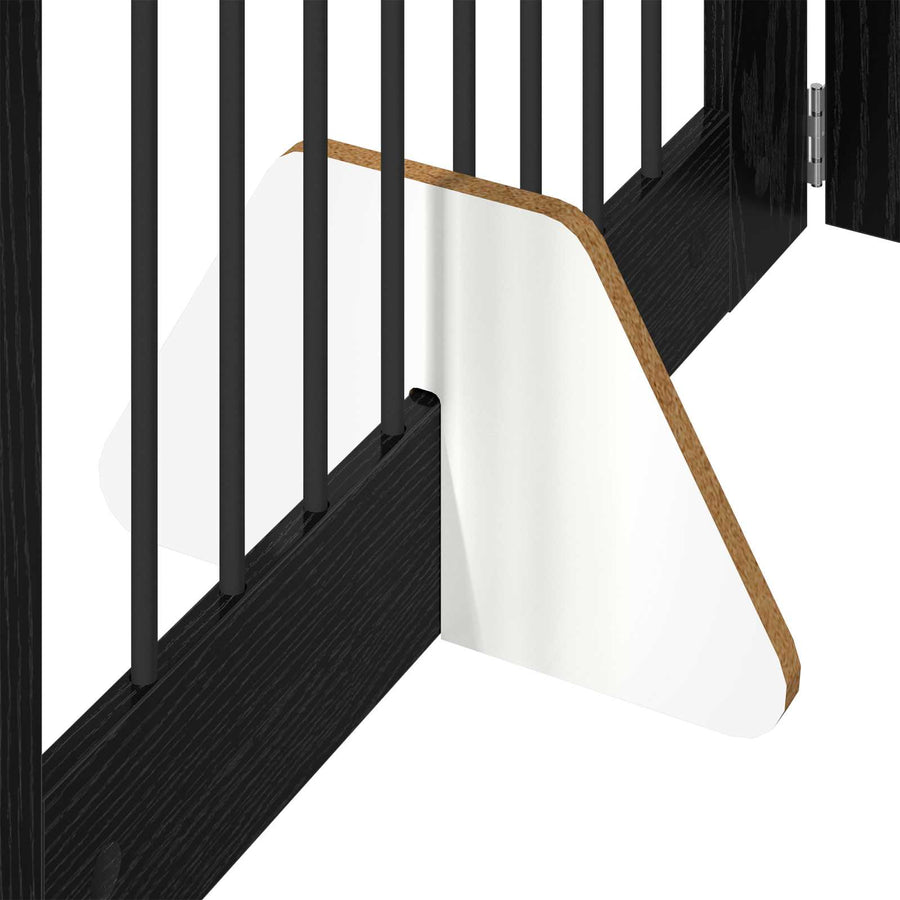 Hondenhekje met standaards 2 pcs Zwart eiken 80 x 60 cm