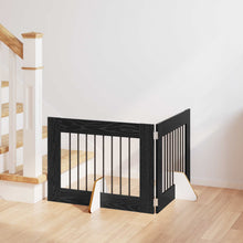 Hondenhekje met standaards 2 pcs Zwart eiken 80 x 60 cm