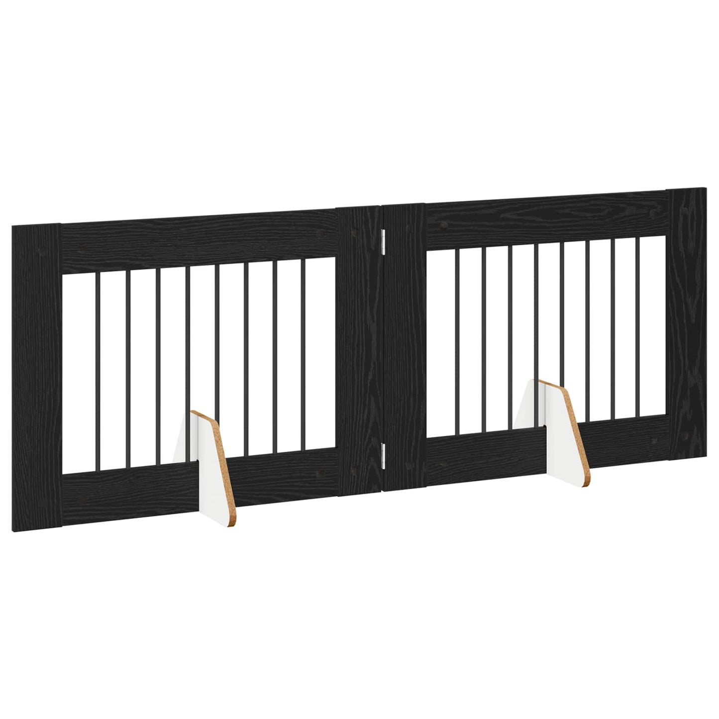 Hondenhekje met standaards 2 pcs Zwart eiken 80 x 60 cm