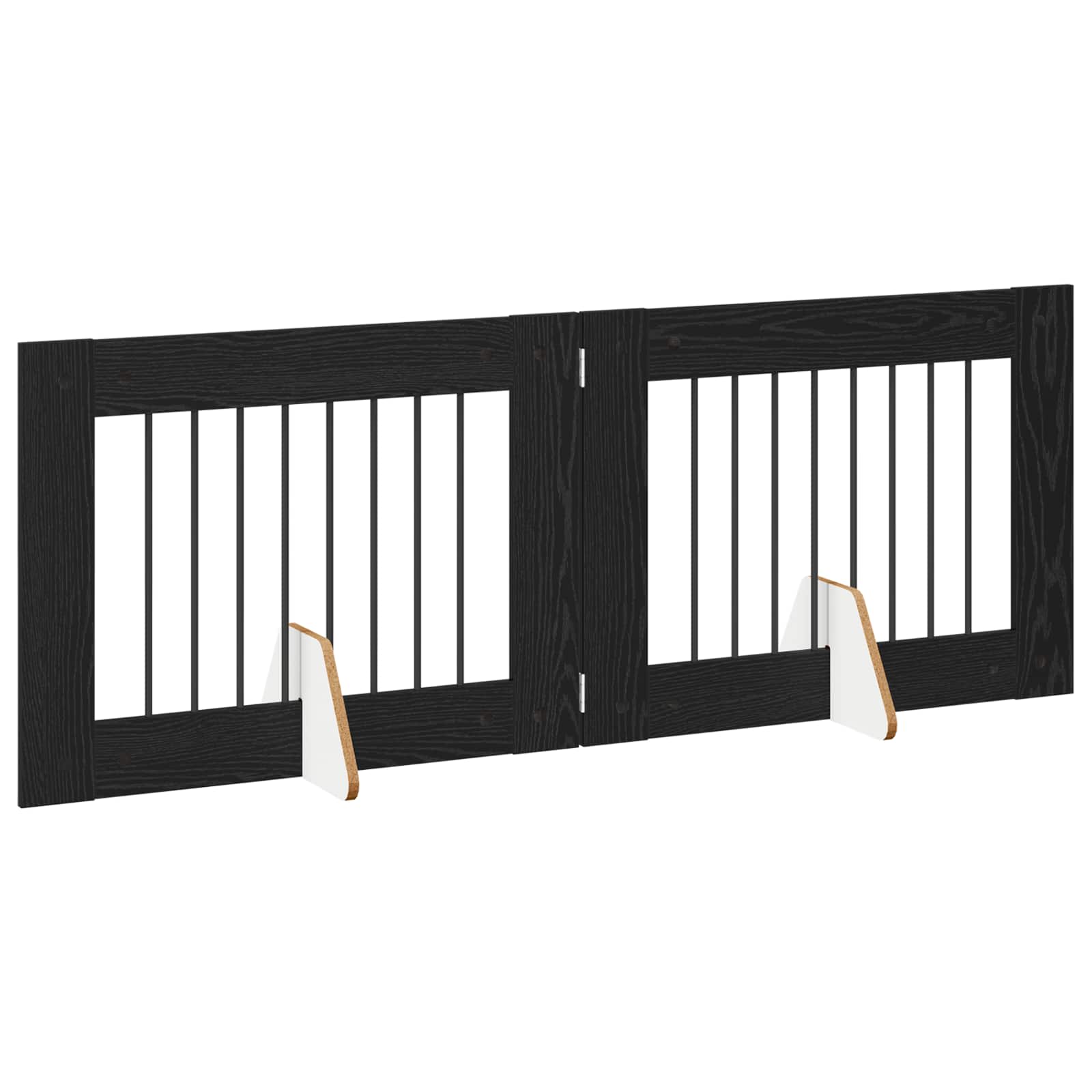 Hondenhekje met standaards 2 pcs Zwart eiken 80 x 60 cm