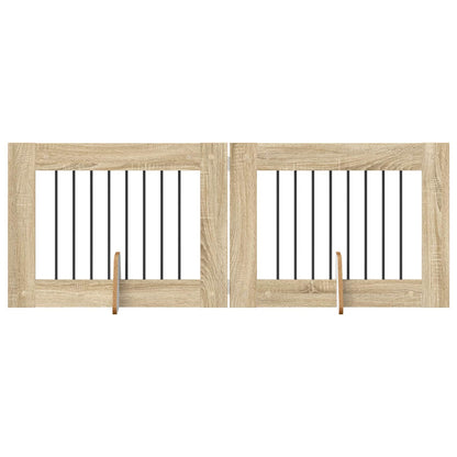Hondenhekje met standaards 2 pcs Sonoma Eiken 80 x 60 cm