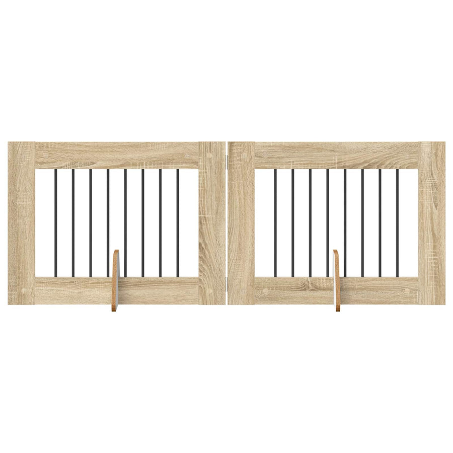 Hondenhekje met standaards 2 pcs Sonoma Eiken 80 x 60 cm