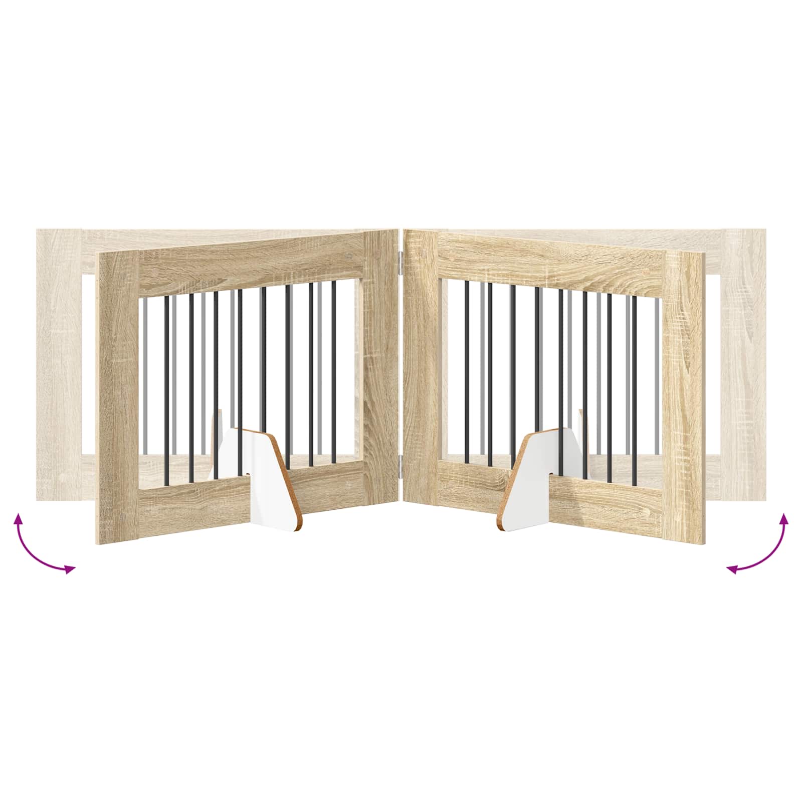 Hondenhekje met standaards 2 pcs Sonoma Eiken 80 x 60 cm