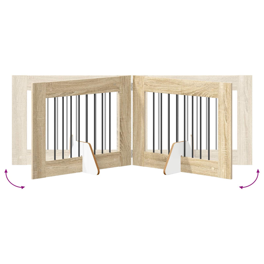 Hondenhekje met standaards 2 pcs Sonoma Eiken 80 x 60 cm