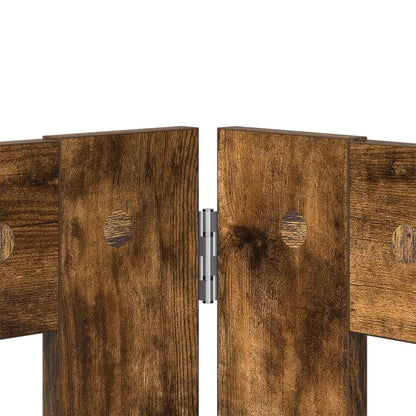 Hondenhekje met standaards 2 pcs Gerookt eiken 80 x 60 cm