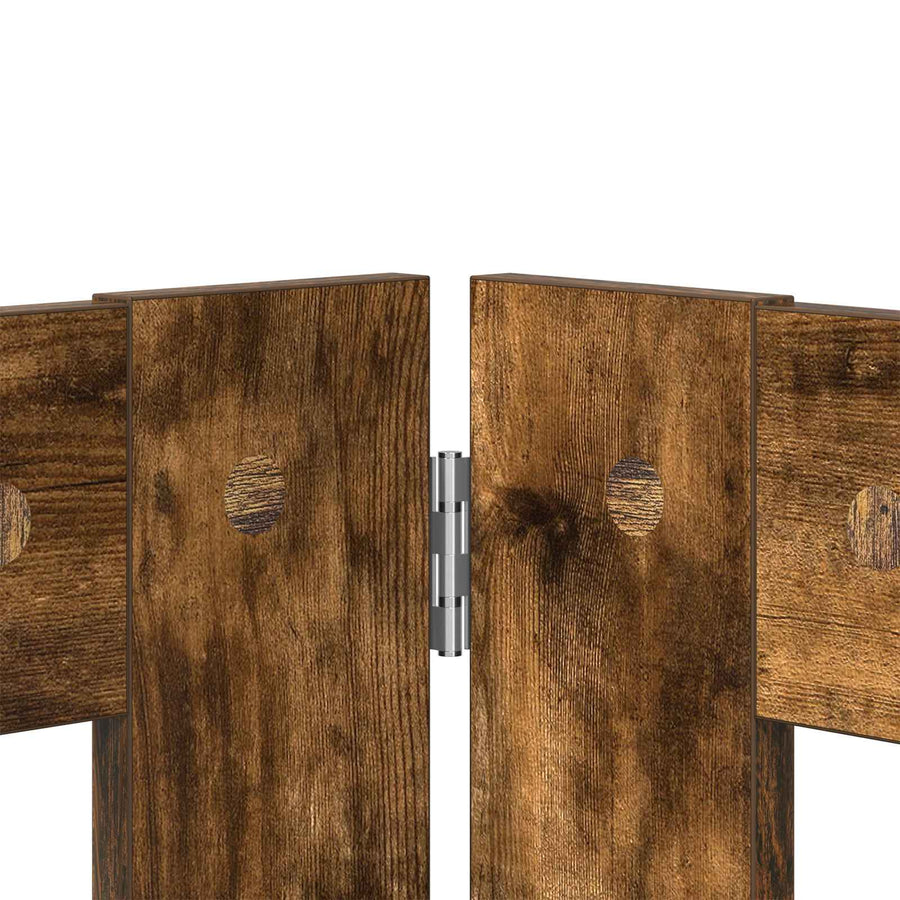 Hondenhekje met standaards 2 pcs Gerookt eiken 80 x 60 cm
