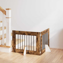 Hondenhekje met standaards 2 pcs Gerookt eiken 80 x 60 cm