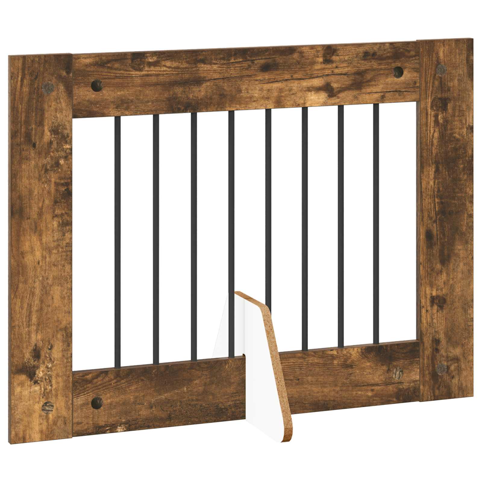 Hondenhekje met standaards 2 pcs Gerookt eiken 80 x 60 cm