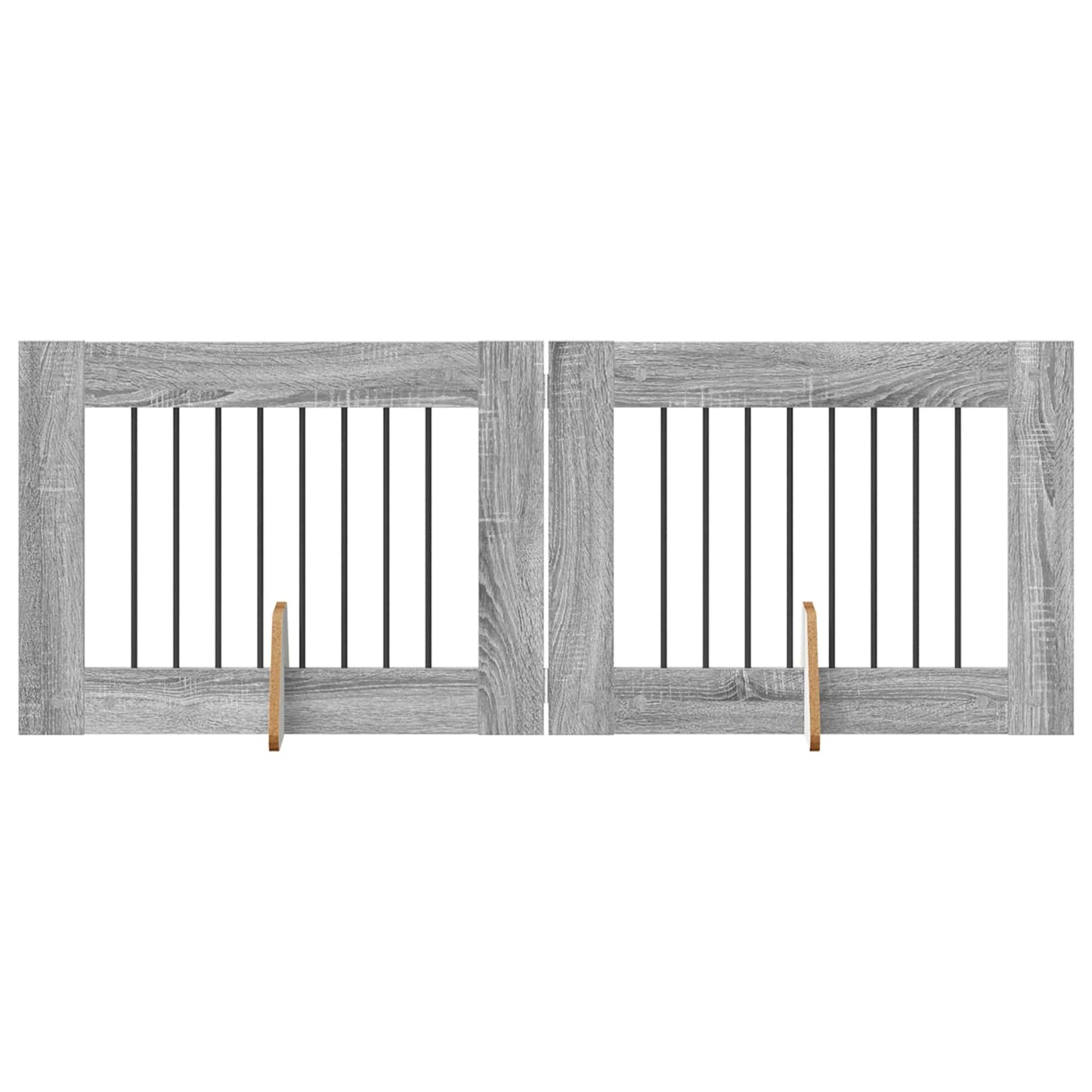 Hondenhekje met standaards 2 pcs Grijs sonoma 80 x 60 cm