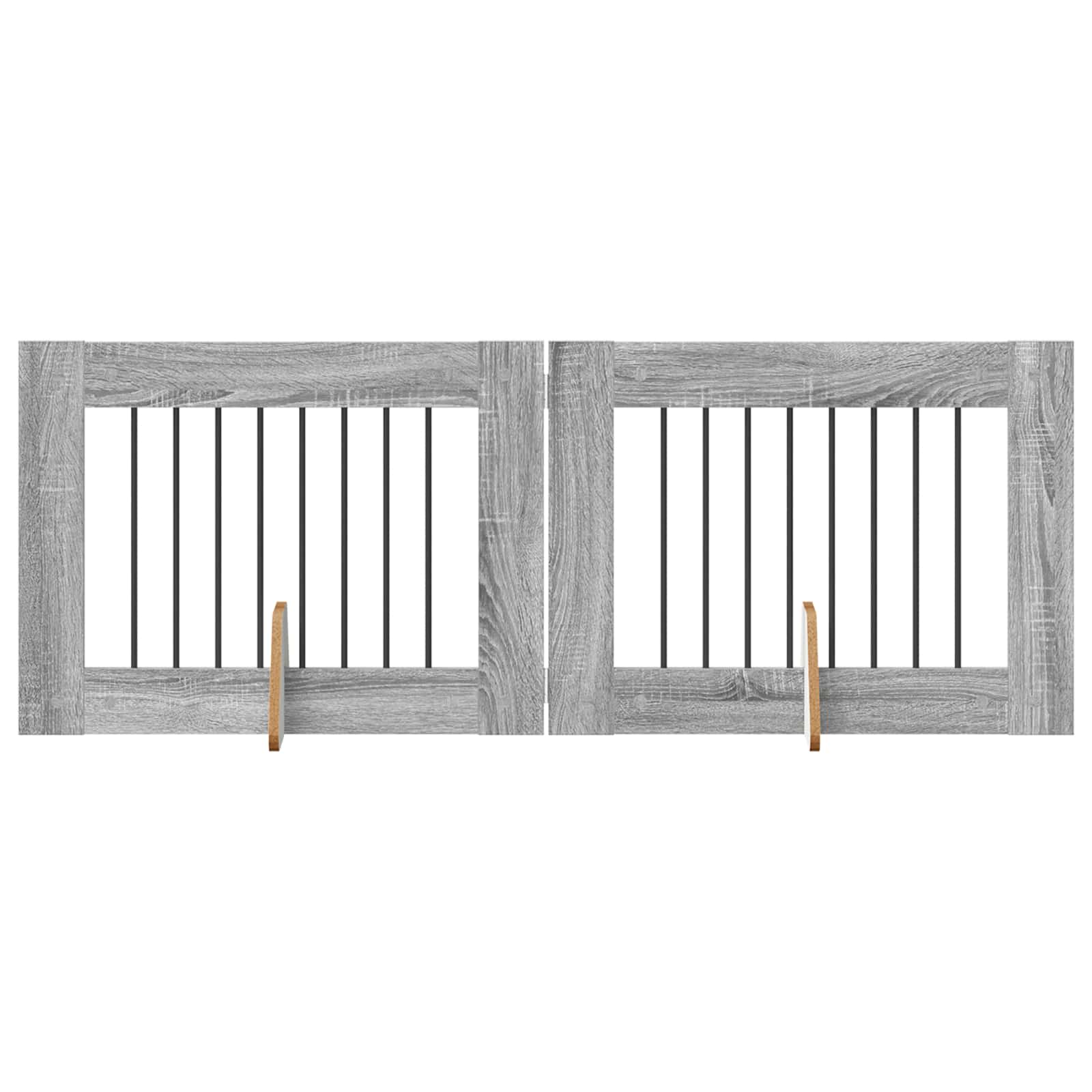 Hondenhekje met standaards 2 pcs Grijs sonoma 80 x 60 cm