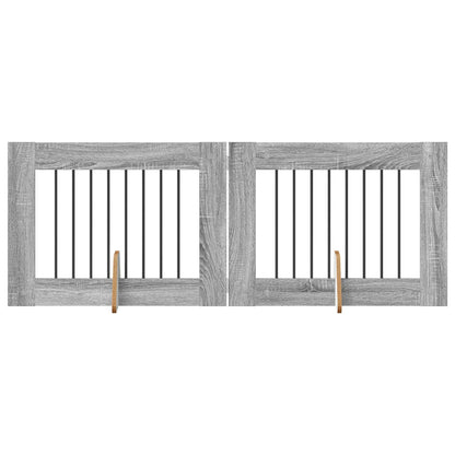 Hondenhekje met standaards 2 pcs Grijs sonoma 80 x 60 cm