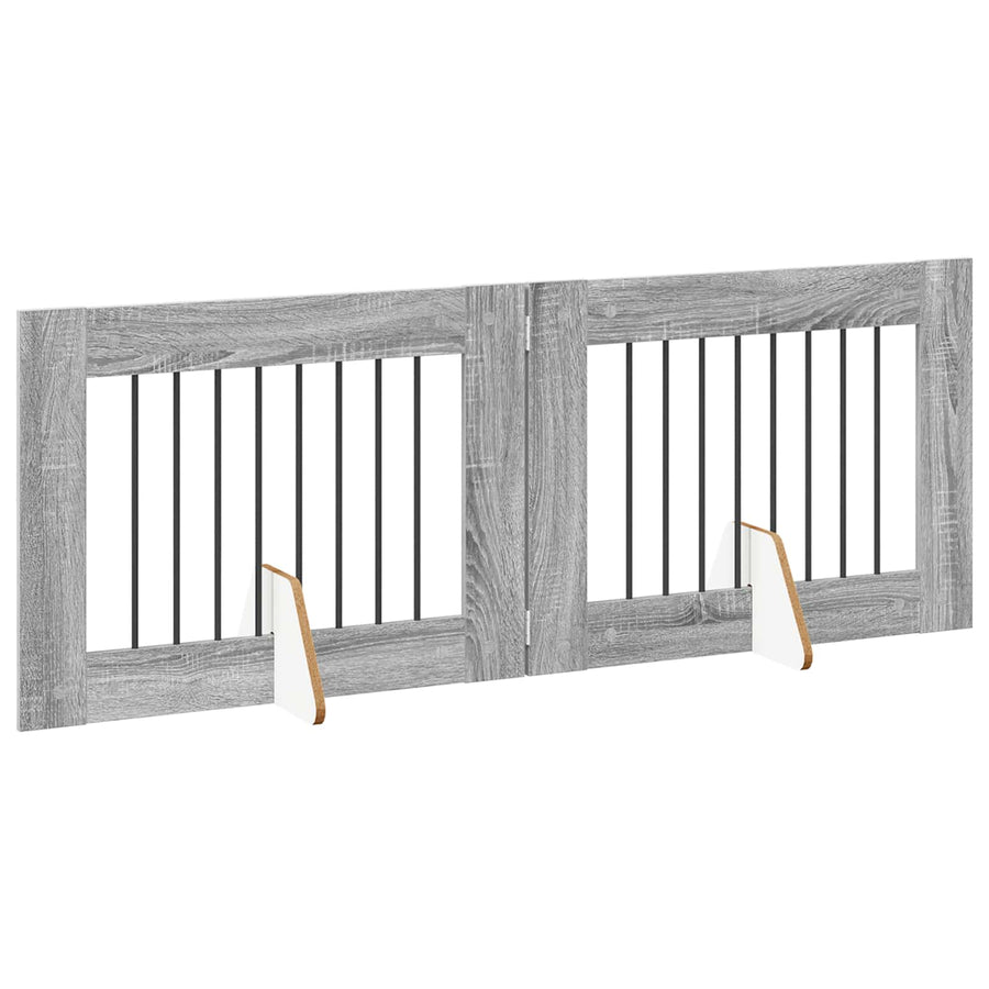 Hondenhekje met standaards 2 pcs Grijs sonoma 80 x 60 cm
