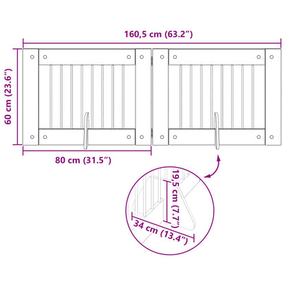 Hondenhekje met standaards 2 pcs Grijs sonoma 80 x 60 cm