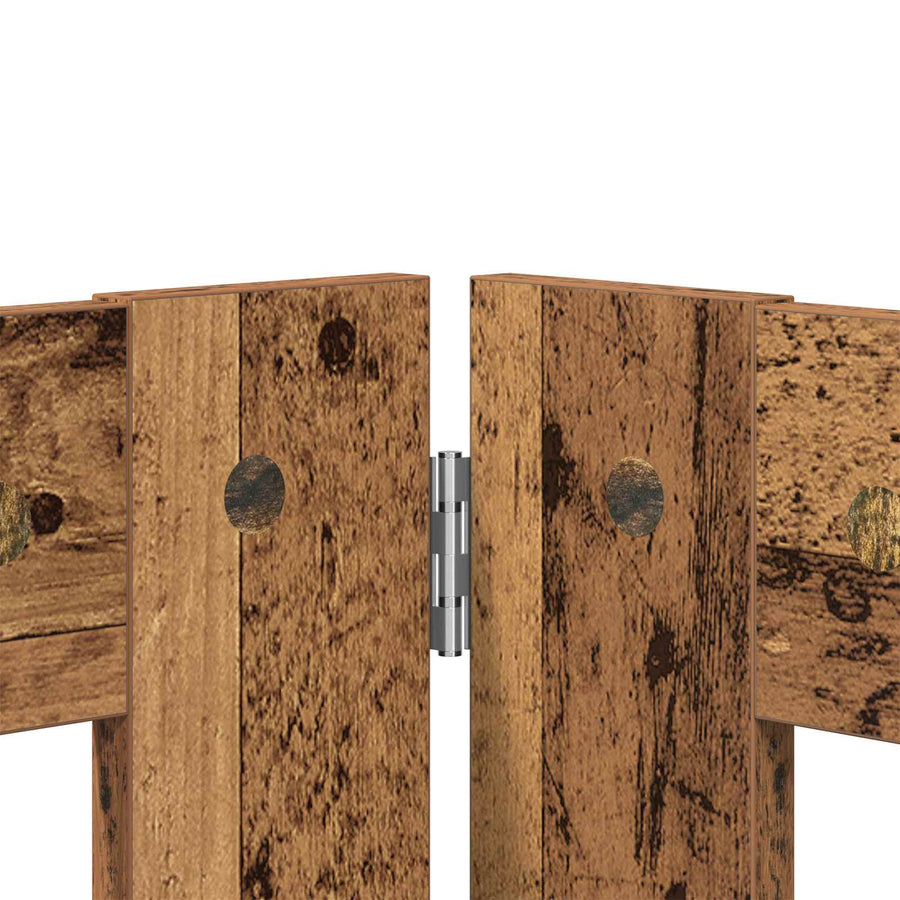 Hondenhekje met standaards 2 pcs Oud hout 80 x 60 cm