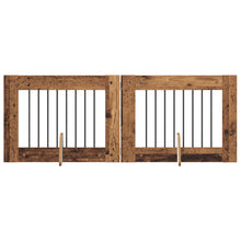Hondenhekje met standaards 2 pcs Oud hout 80 x 60 cm