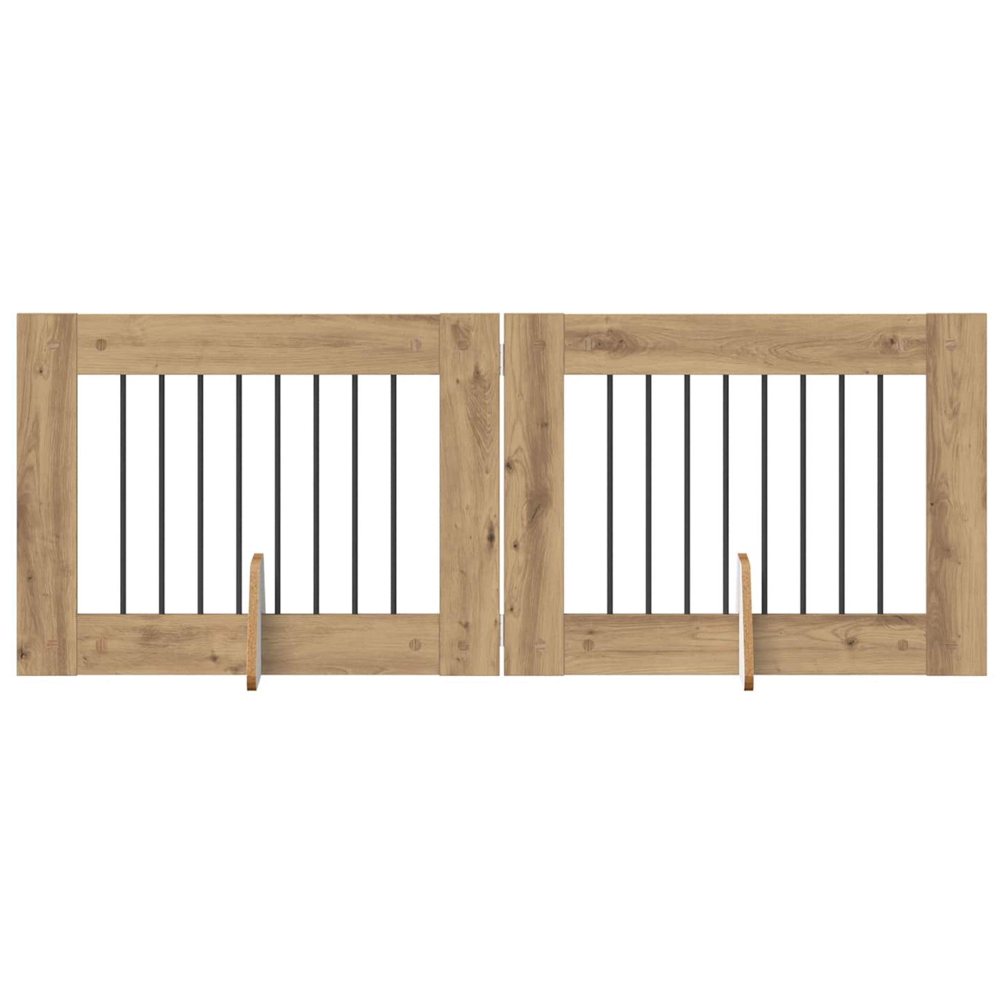 Hondenhekje met standaards 2 pcs Artisanaal eiken 80 x 60 cm