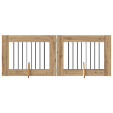 Hondenhekje met standaards 2 pcs Artisanaal eiken 80 x 60 cm