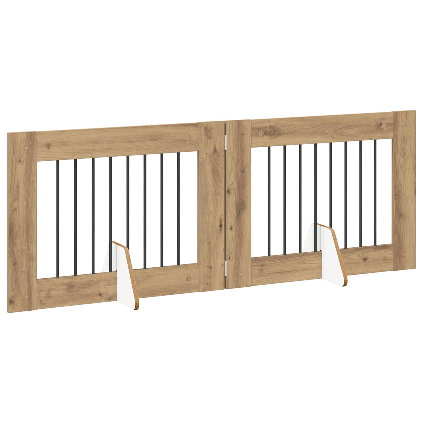 Hondenhekje met standaards 2 pcs Artisanaal eiken 80 x 60 cm
