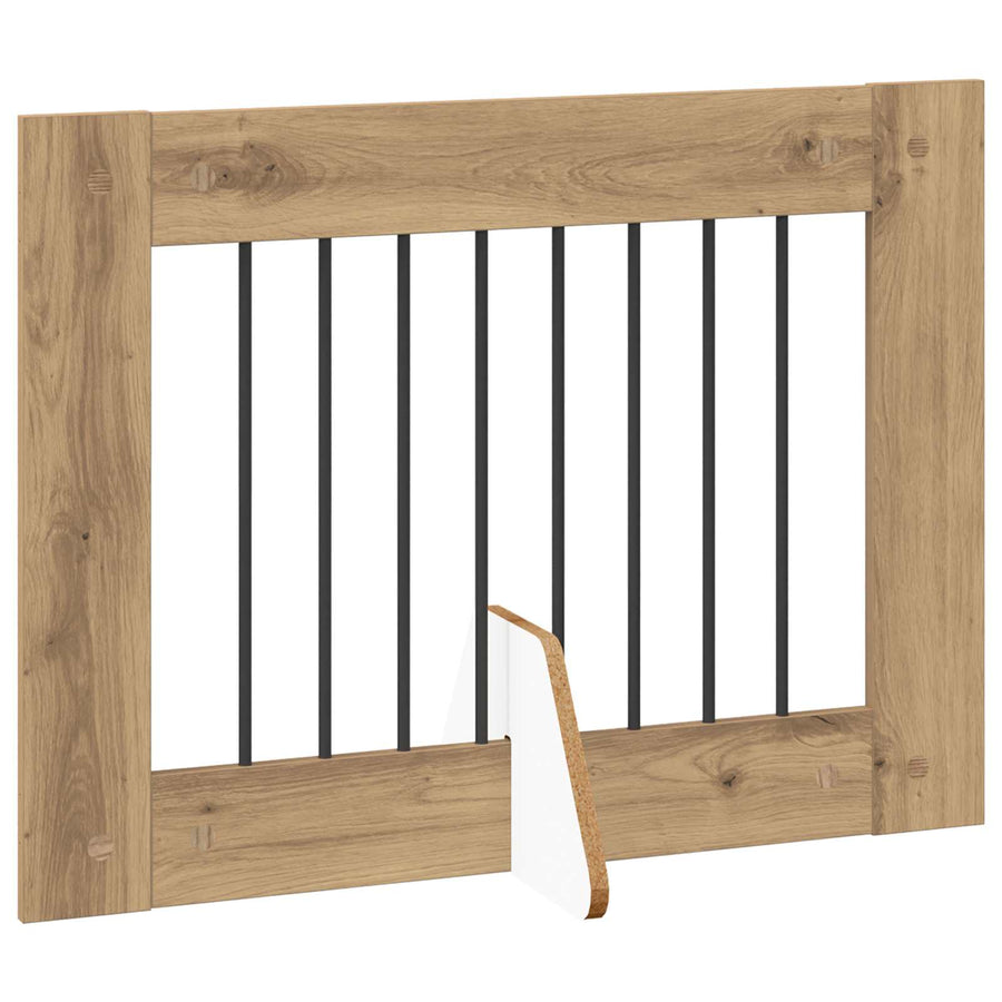 Hondenhekje met standaards 2 pcs Artisanaal eiken 80 x 60 cm