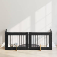 Hondenhekje met standaards 4 pcs Zwart eiken 80 x 60 cm