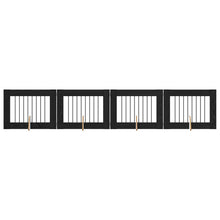 Hondenhekje met standaards 4 pcs Zwart eiken 80 x 60 cm