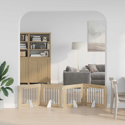 Hondenhekje met standaards 4 pcs Sonoma Eiken 80 x 60 cm