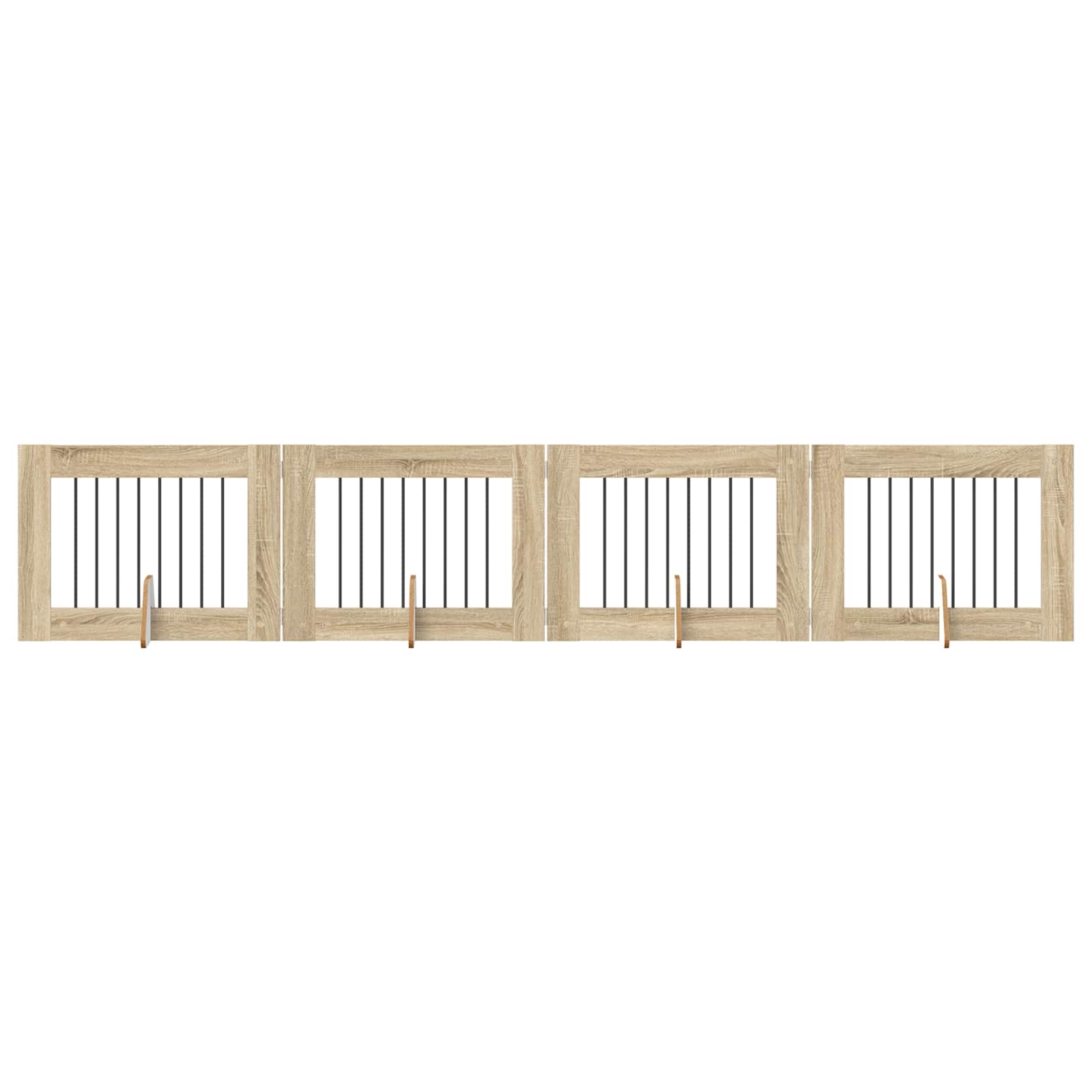 Hondenhekje met standaards 4 pcs Sonoma Eiken 80 x 60 cm