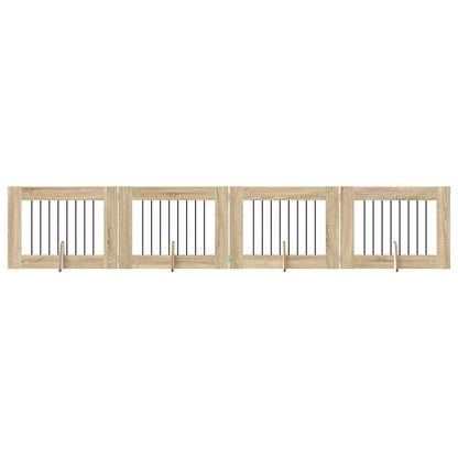 Hondenhekje met standaards 4 pcs Sonoma Eiken 80 x 60 cm