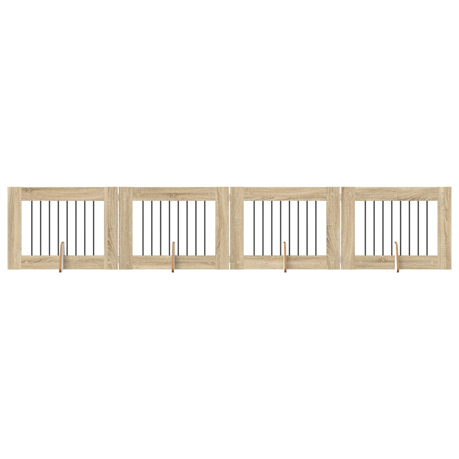 Hondenhekje met standaards 4 pcs Sonoma Eiken 80 x 60 cm