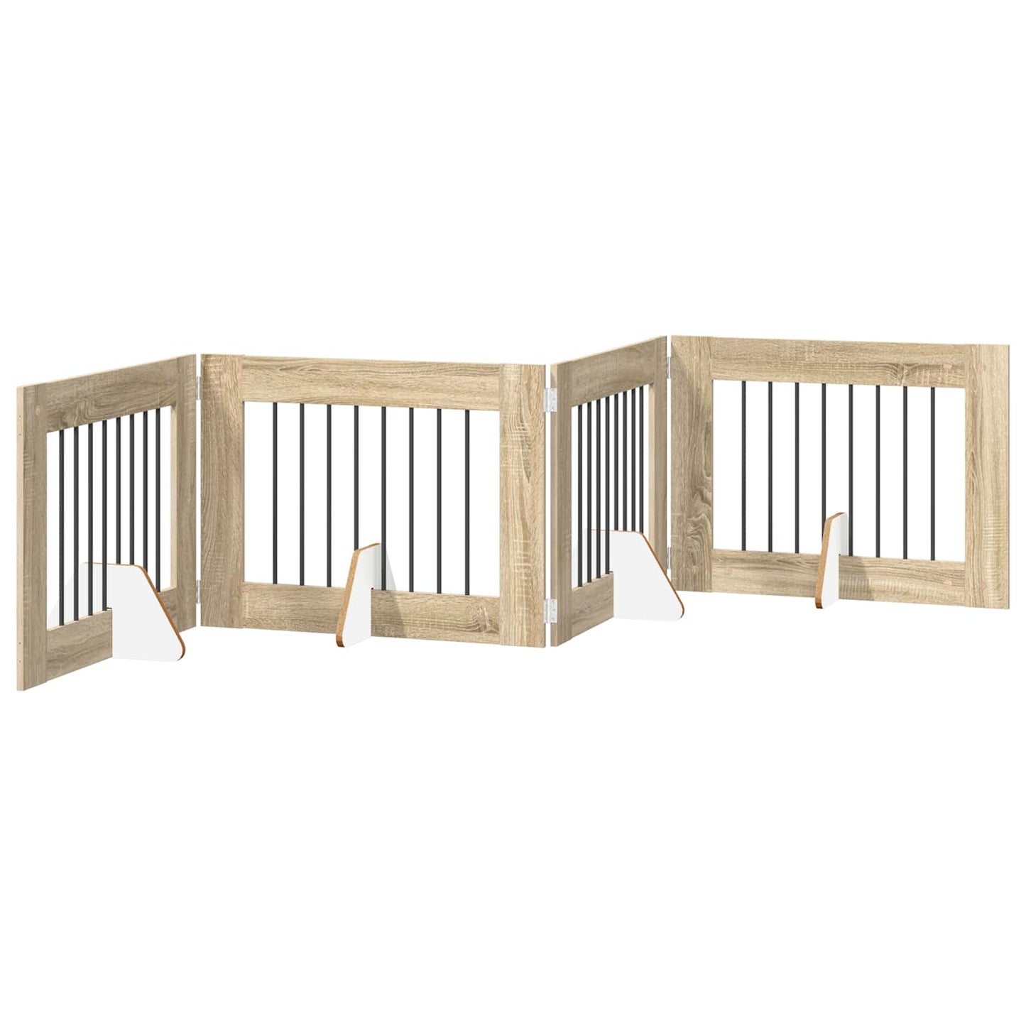 Hondenhekje met standaards 4 pcs Sonoma Eiken 80 x 60 cm