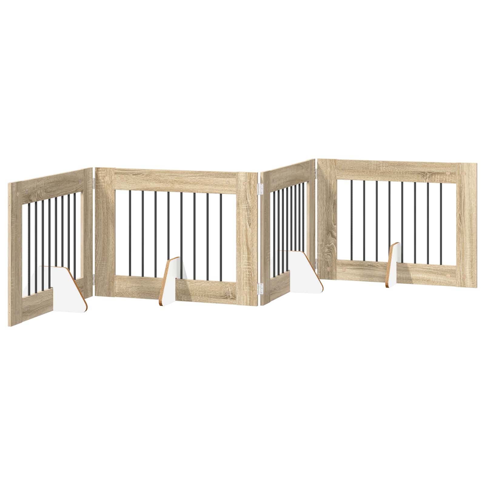 Hondenhekje met standaards 4 pcs Sonoma Eiken 80 x 60 cm