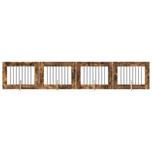 Hondenhekje met standaards 4 pcs Gerookt eiken 80 x 60 cm