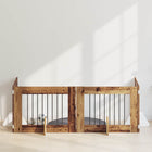 Hondenhek 4 delen 321x60 cm oud hout