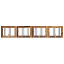 Hondenhekje met standaards 4 pcs Oud hout 80 x 60 cm