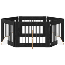Hondenhekje met standaards 6 pcs Zwart eiken 80 x 60 cm