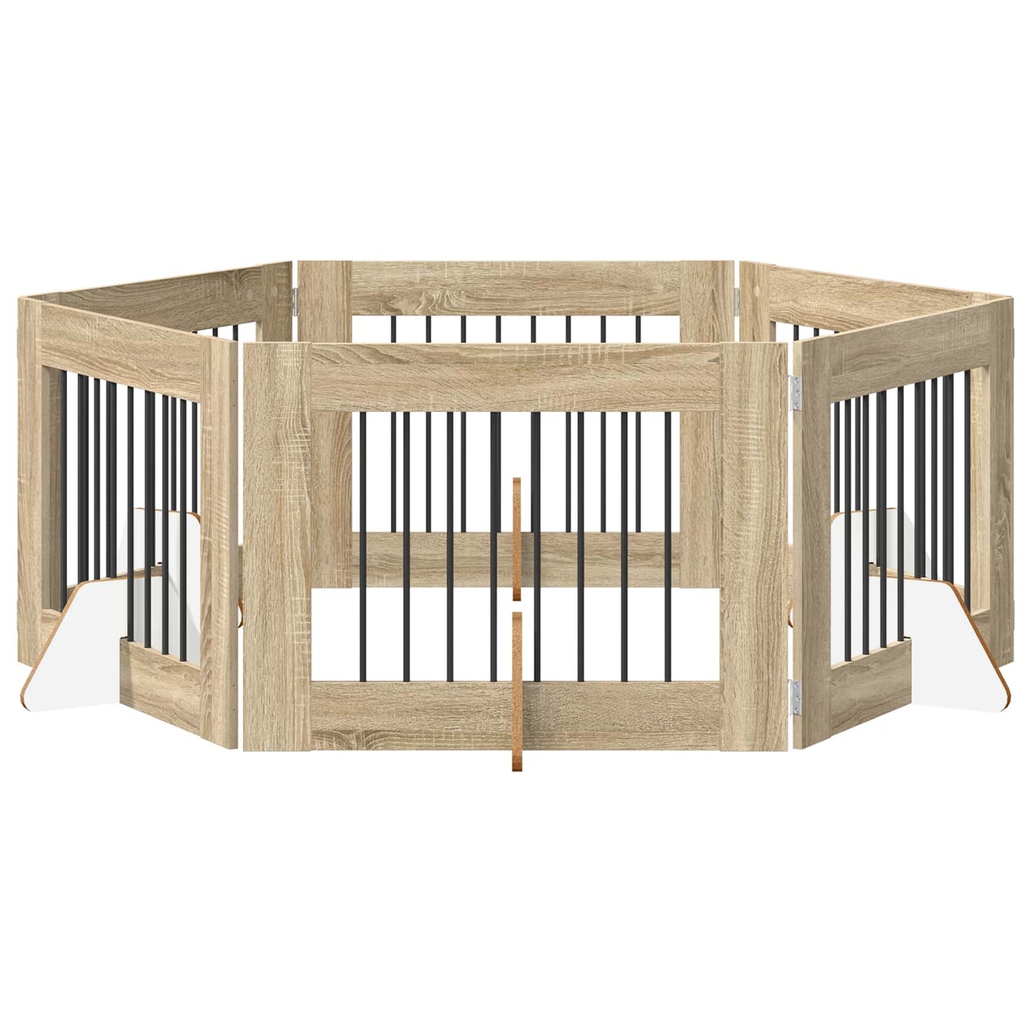 Hondenhekje met standaards 6 pcs Sonoma Eiken 80 x 60 cm