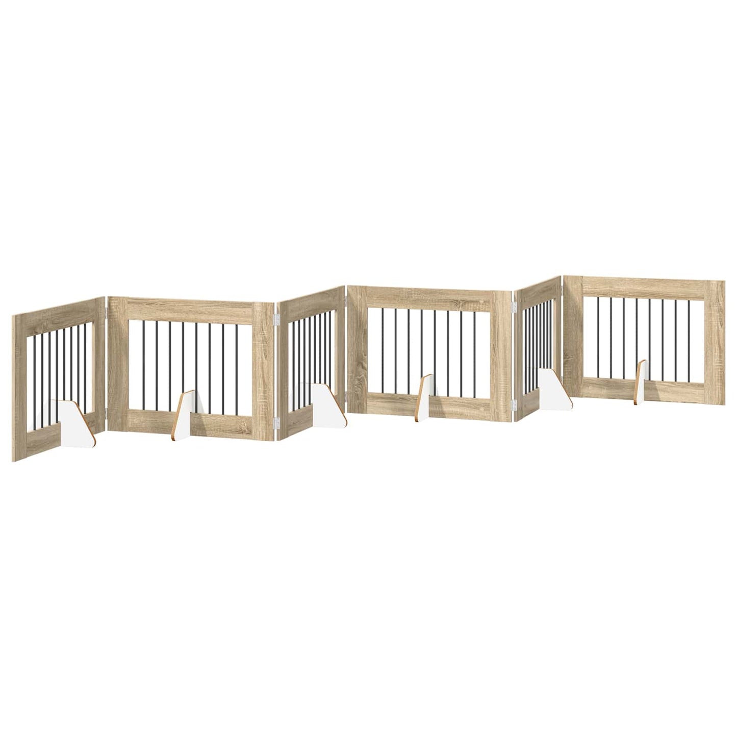 Hondenhekje met standaards 6 pcs Sonoma Eiken 80 x 60 cm