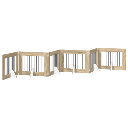 Hondenhekje met standaards 6 pcs Sonoma Eiken 80 x 60 cm