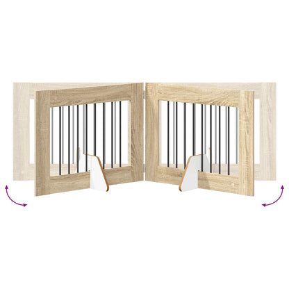 Hondenhekje met standaards 6 pcs Sonoma Eiken 80 x 60 cm