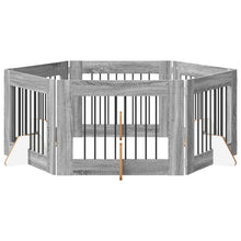 Hondenhekje met standaards 6 pcs Grijs sonoma 80 x 60 cm