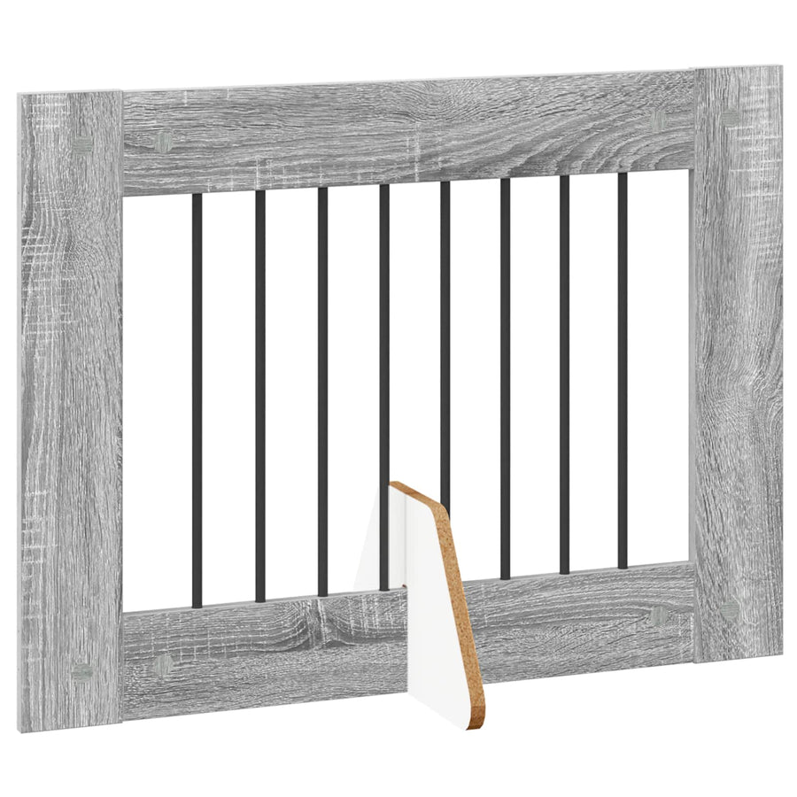 Hondenhekje met standaards 6 pcs Grijs sonoma 80 x 60 cm