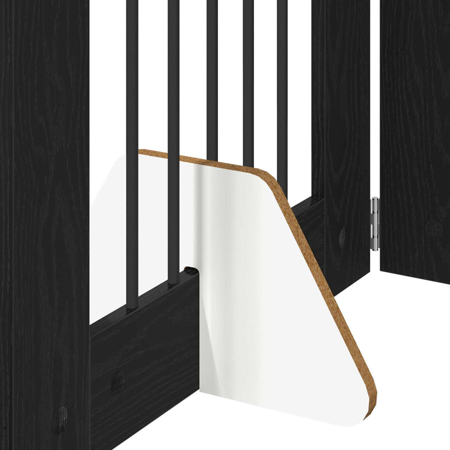 Hondenhekje met standaards 2 pcs Zwart eiken 60 x 60 cm