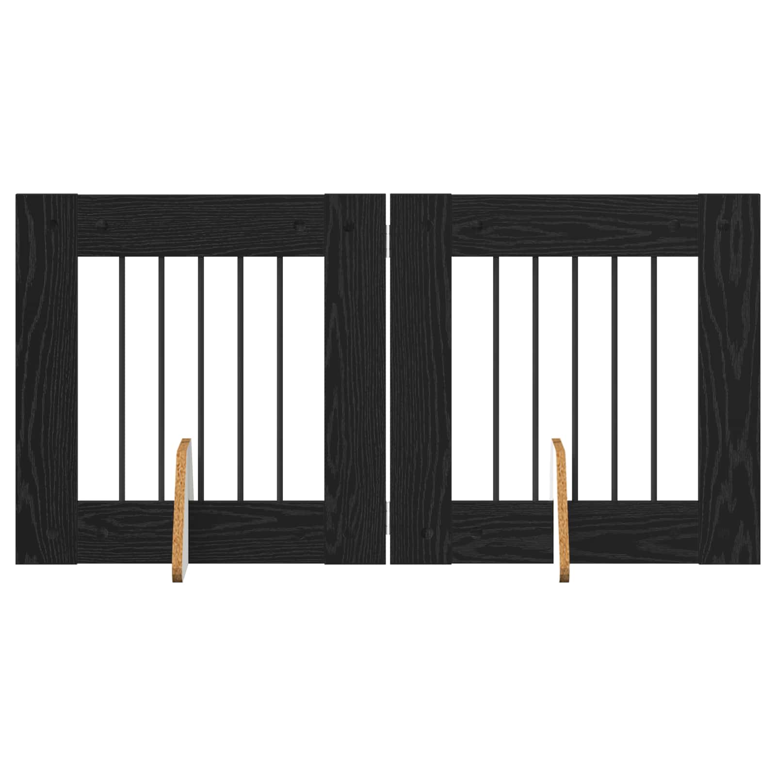 Hondenhekje met standaards 2 pcs Zwart eiken 60 x 60 cm