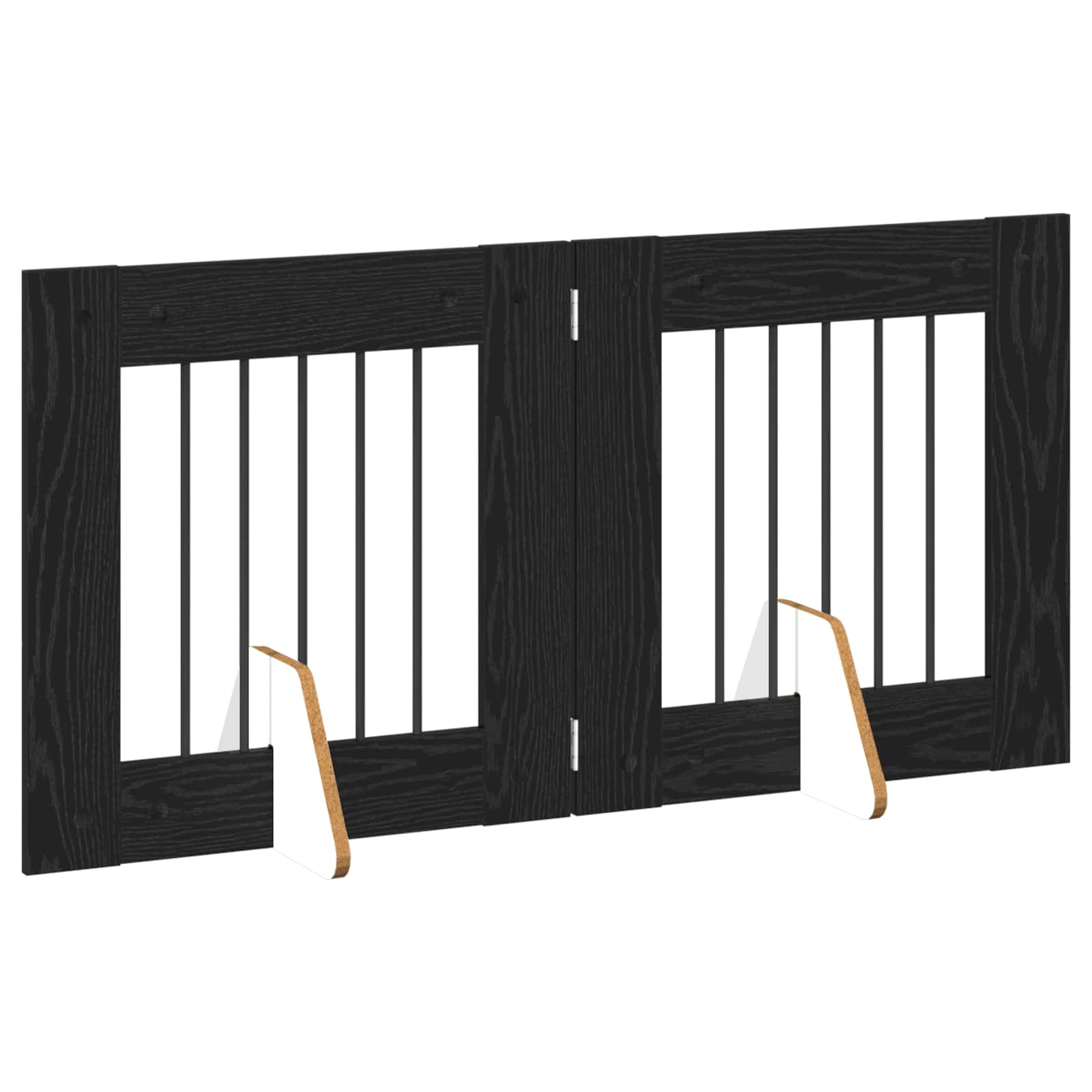 Hondenhekje met standaards 2 pcs Zwart eiken 60 x 60 cm