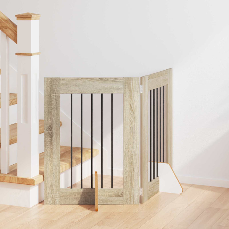 Hondenhekje met standaards 2 pcs Sonoma Eiken 60 x 60 cm