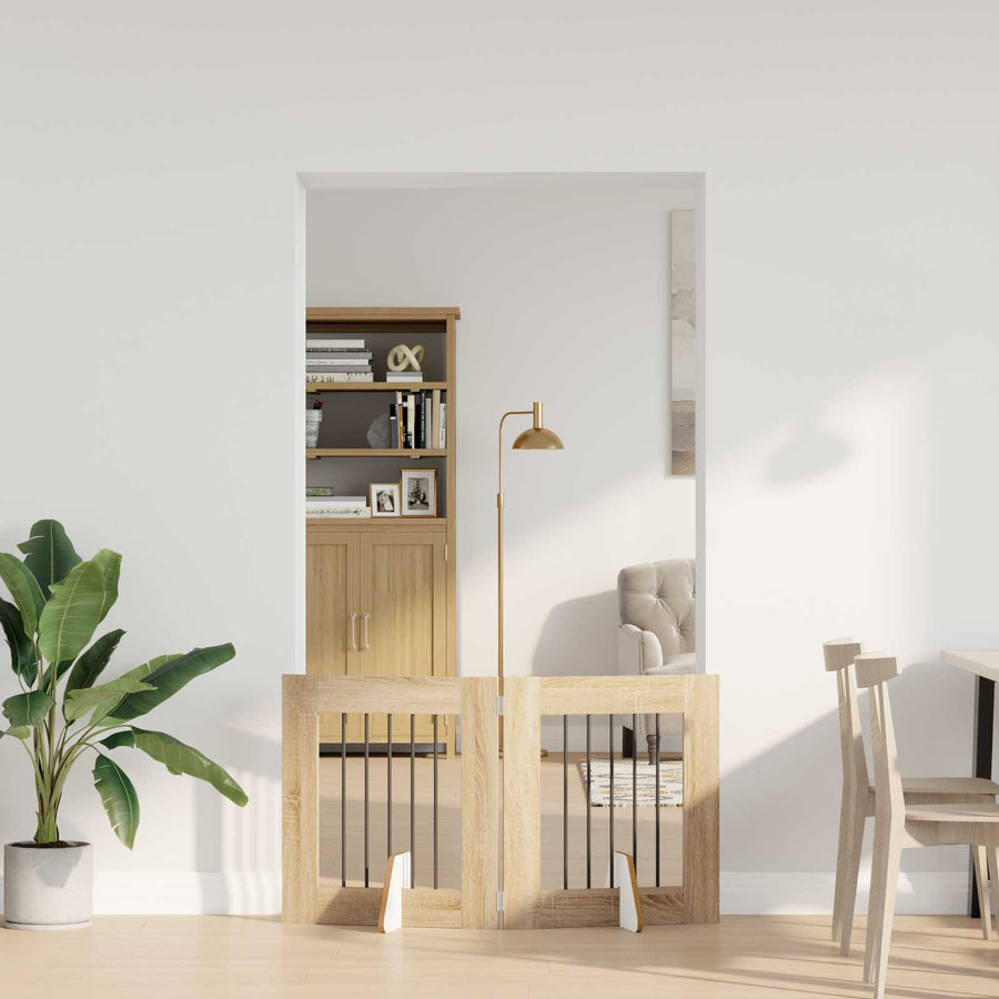 Hondenhekje met standaards 2 pcs Sonoma Eiken 60 x 60 cm
