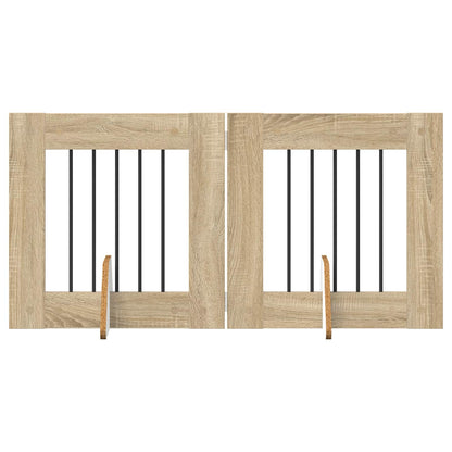 Hondenhekje met standaards 2 pcs Sonoma Eiken 60 x 60 cm