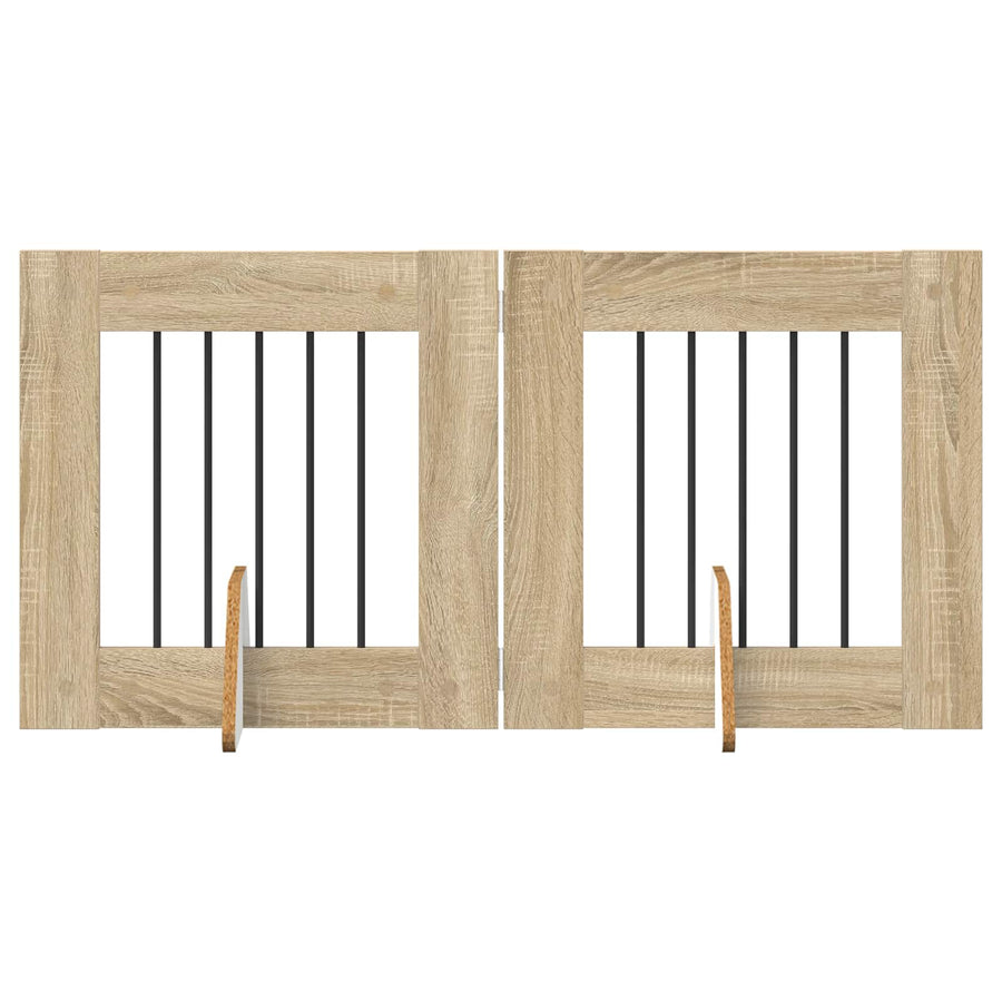 Hondenhekje met standaards 2 pcs Sonoma Eiken 60 x 60 cm