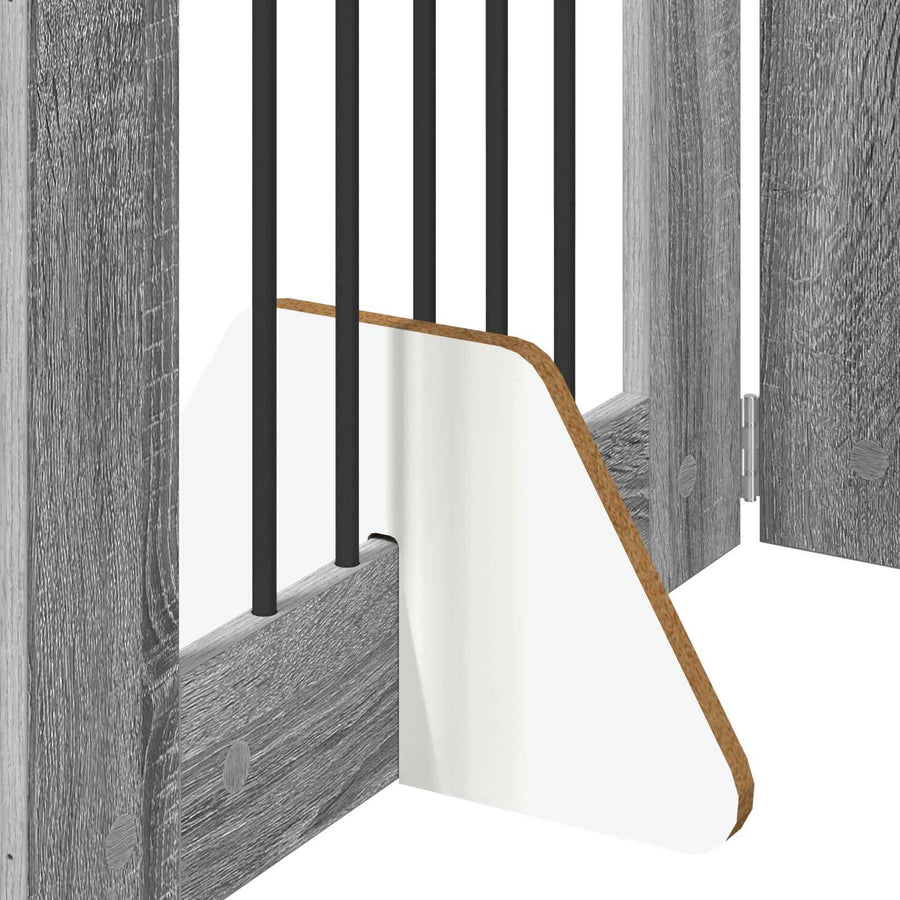 Hondenhekje met standaards 2 pcs Grijs sonoma 60 x 60 cm