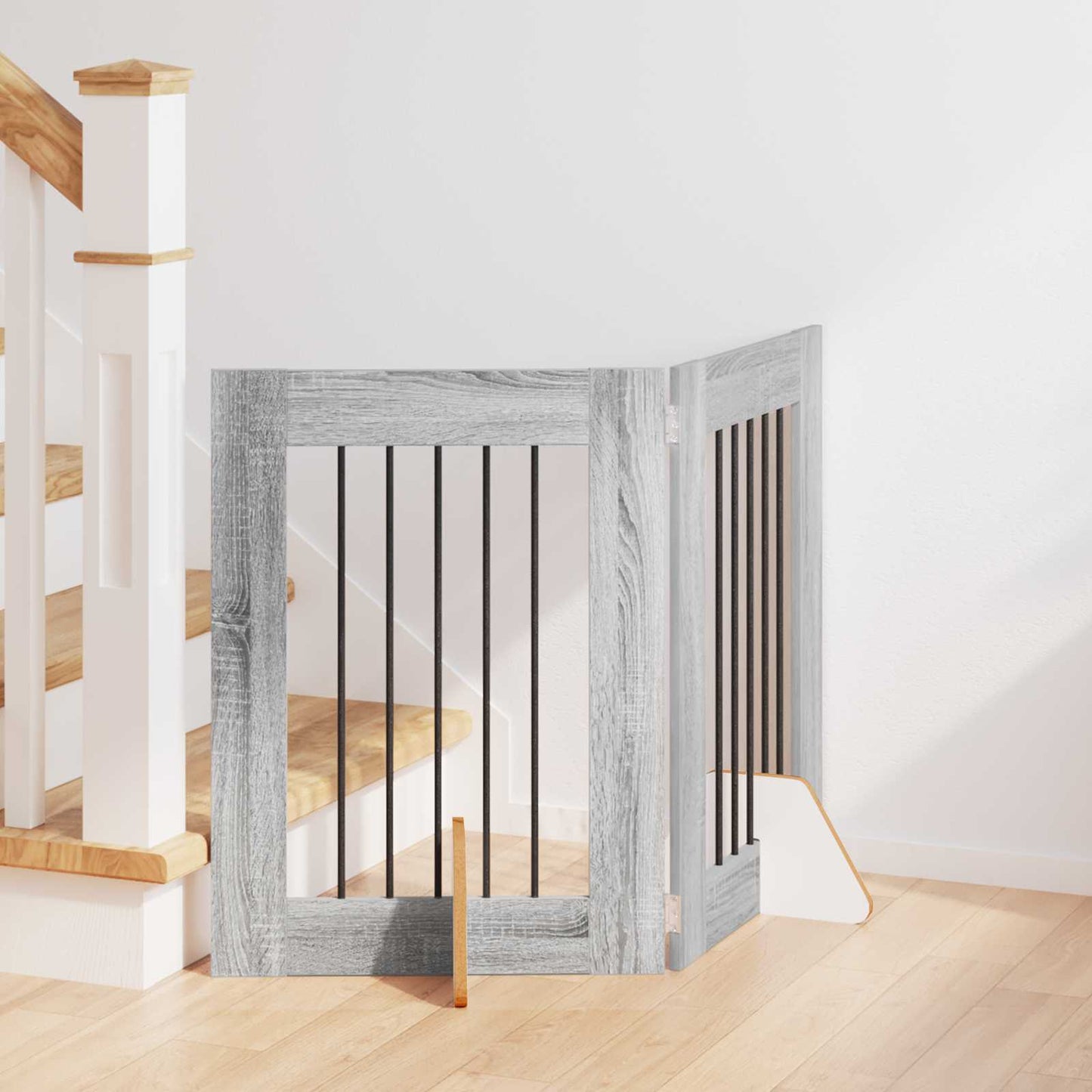 Hondenhekje met standaards 2 pcs Grijs sonoma 60 x 60 cm